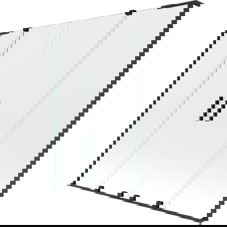 Mexen Velar L Duo 2-panel sliding bath screen 180 x 150 cm, transparent, black - 896-180-003-02-70