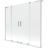 Mexen Velar L Duo Bathtub Screen 2-Panel Sliding 180 x 150 cm, Transparent, Brushed Nickel - 896-180-003-02-97