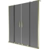 Mexen Velar L Duo 2-wing sliding bath screen 140 x 150 cm, graphite, gold - 896-140-003-42-50