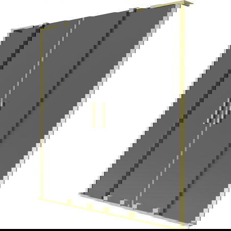 Mexen Velar L Duo 2-panel sliding bath screen 140 x 150 cm, graphite, brushed gold - 896-140-003-42-55