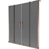 Mexen Velar L Duo 2-wing sliding bath screen 140 x 150 cm, graphite, rose gold - 896-140-003-42-60