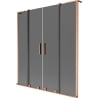 Mexen Velar L Duo 2-panel sliding bath screen, 140 x 150 cm, graphite, brushed copper - 896-140-003-42-65