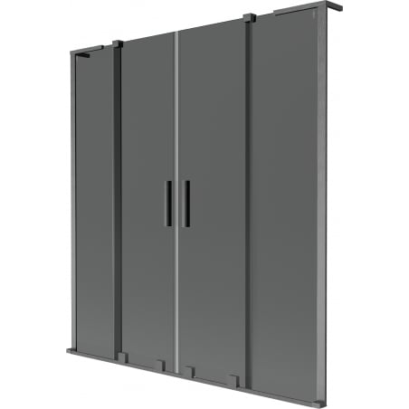 Mexen Velar L Duo 2-panel sliding bath screen 140 x 150 cm, graphite, brushed gun gray - 896-140-003-42-66