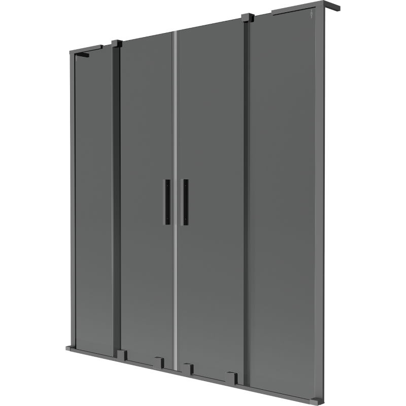 Mexen Velar L Duo bathtub screen 2-panel sliding 140 x 150 cm, graphite, gun metal - 896-140-003-42-95