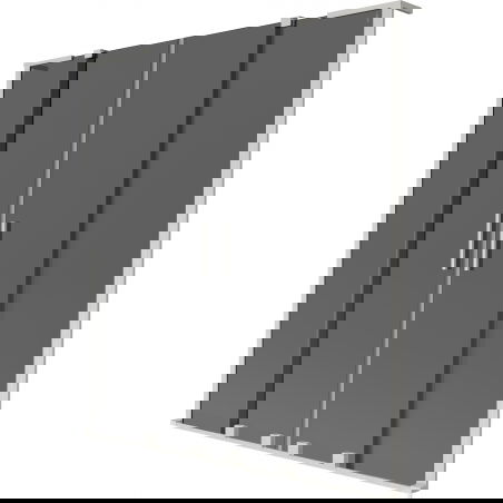 Mexen Velar L Duo Two-Panel Sliding Shower Screen 140 x 150 cm, Graphite, Brushed Nickel - 896-140-003-42-97