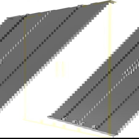 Mexen Velar L Duo 2-wing retractable bath screen 160 x 150 cm, graphite, gold - 896-160-003-42-50