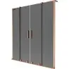 Mexen Velar L Duo 2-winged sliding bath screen 160 x 150 cm, graphite, brushed copper - 896-160-003-42-65