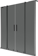 Mexen Velar L Two-wing shower screen Duo, sliding 160 x 150 cm, graphite, brushed gun gray - 896-160-003-42-66
