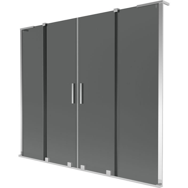 Mexen Velar L Duo bathtub screen 2-wing sliding 170 x 150 cm, graphite, chrome - 896-170-003-42-01