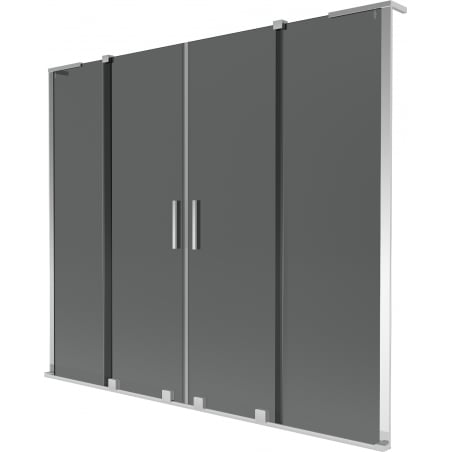 Mexen Velar L Duo Bath Screen 2-Wing Sliding 170 x 150 cm, Graphite, Chrome - 896-170-003-42-01