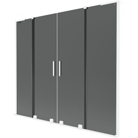 Mexen Velar L Duo 2-wing sliding bath screen 170 x 150 cm, graphite, white - 896-170-003-42-20