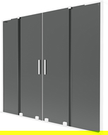 Mexen Velar L Duo 2-wing sliding bath screen 170 x 150 cm, graphite, white - 896-170-003-42-20