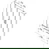 Mexen Velar L Duo 2-panel sliding bath screen 170 x 150 cm, graphite, white - 896-170-003-42-20