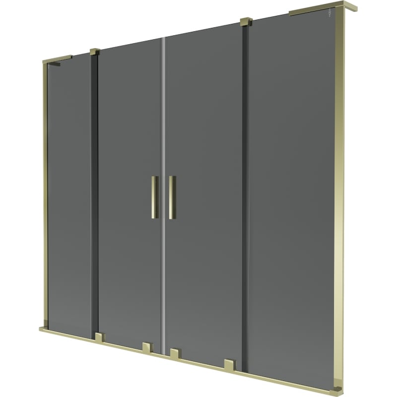 Mexen Velar L Duo 2-wing sliding bath screen 170 x 150 cm, graphite, gold - 896-170-003-42-50