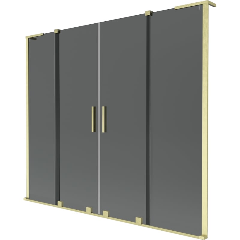 Mexen Velar L Duo 2-panel Sliding Bath Screen 170 x 150 cm, Graphite, Brushed Gold - 896-170-003-42-55