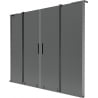 Mexen Velar L Duo 2-panel sliding shower screen 170 x 150 cm, graphite, brushed gun gray - 896-170-003-42-66