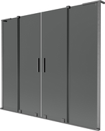 Mexen Velar L Duo 2-panel sliding shower screen 170 x 150 cm, graphite, brushed gun gray - 896-170-003-42-66