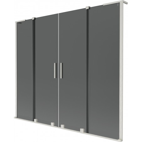 Mexen Velar L Duo 2-Panel Sliding Bathtub Screen 170 x 150 cm, Graphite, Brushed Nickel - 896-170-003-42-97