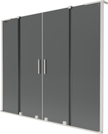 Mexen Velar L Duo 2-Panel Sliding Shower Screen 170 x 150 cm, Graphite, Brushed Nickel - 896-170-003-42-97