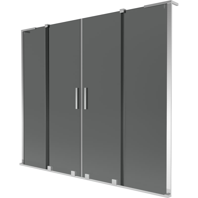Mexen Velar L Duo 2-Wing Sliding Bath Screen 200 x 150 cm, Graphite, Chrome - 896-200-003-42-01