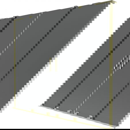 Mexen Velar L Duo 2-wing sliding bathtub screen 200 x 150 cm, graphite, gold - 896-200-003-42-50
