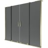 Mexen Velar L Duo 2-Panel Sliding Bath Screen 200 x 150 cm, Graphite, Gold - 896-200-003-42-50