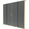 Mexen Velar L Duo 2-wing sliding bath screen 200 x 150 cm, graphite, brushed gold - 896-200-003-42-55
