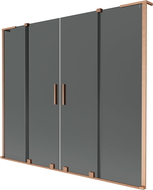 Mexen Velar L Duo 2-panel sliding bath screen 200 x 150 cm, graphite, brushed copper - 896-200-003-42-65