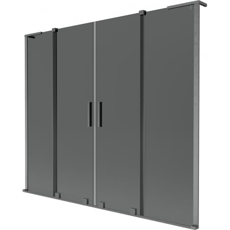 Mexen Velar L Duo 2-Panel Sliding Shower Screen 200 x 150 cm, Graphite, Brushed Gun Gray - 896-200-003-42-66