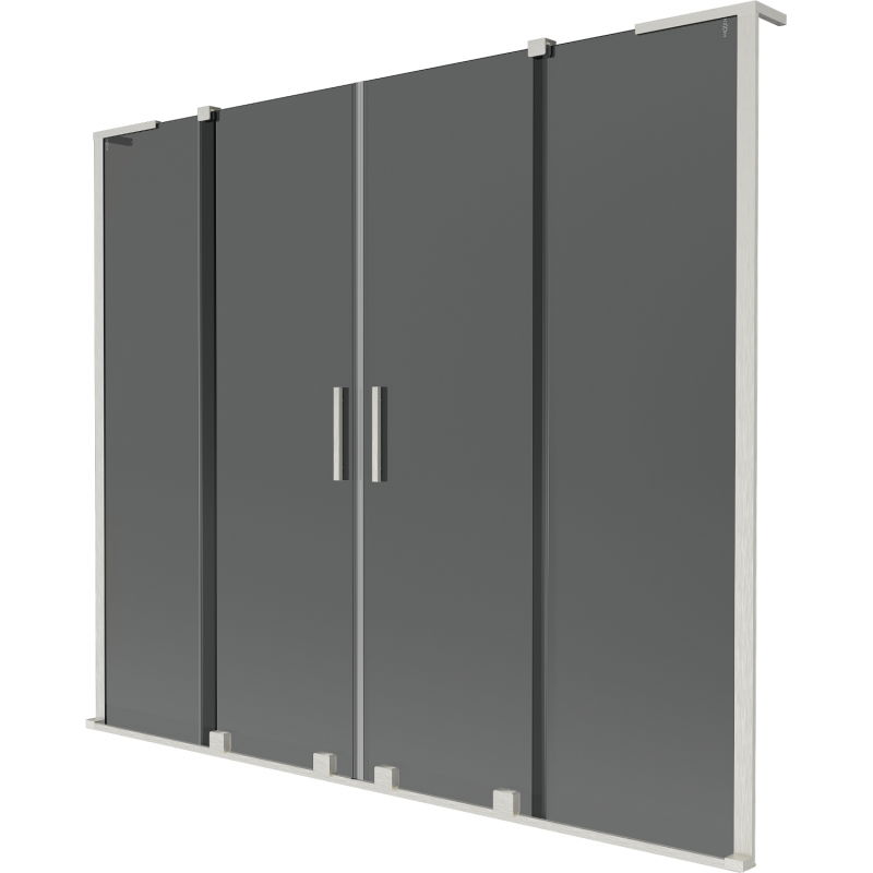 Mexen Velar L Duo 2-wing sliding bathtub screen 200x150 cm, graphite, brushed nickel - 896-200-003-42-97
