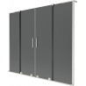Mexen Velar L Duo 2-Panel Sliding Bathtub Screen 200 x 150 cm, Graphite, Brushed Nickel - 896-200-003-42-97