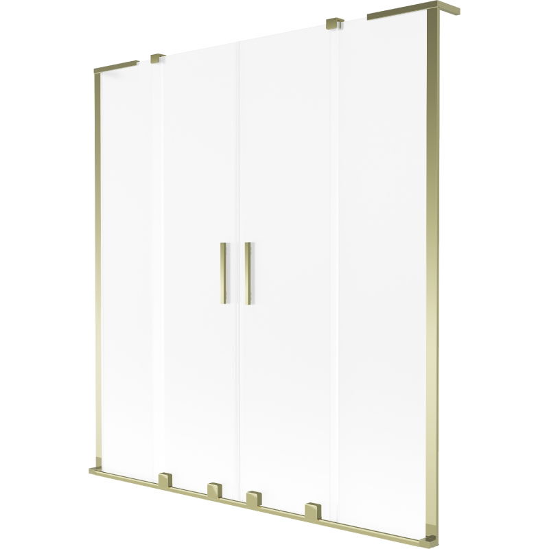 Mexen Velar L Duo 2-panel sliding bath screen 140 x 150 cm, frost, brushed gold - 896-140-003-32-55