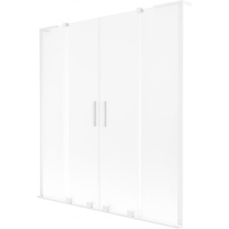 Mexen Velar L Duo 2-wing sliding bath screen 160 x 150 cm, frost, white - 896-160-003-32-20