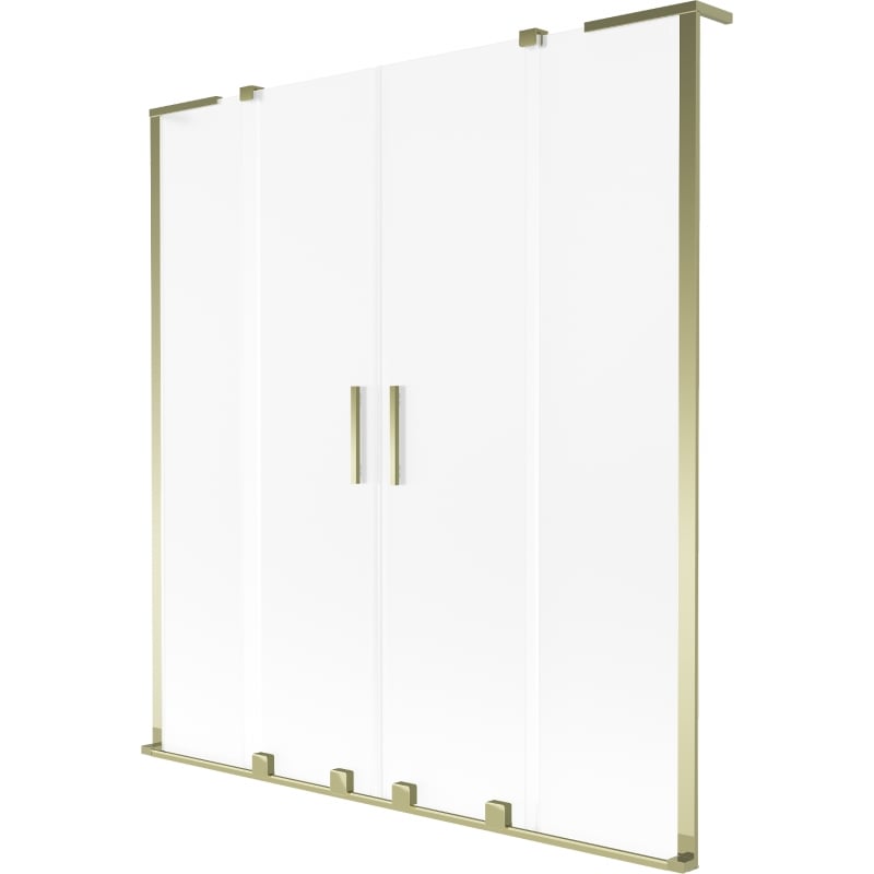 Mexen Velar L Duo shower screen 2-wing sliding 160 x 150 cm, frost, gold - 896-160-003-32-50