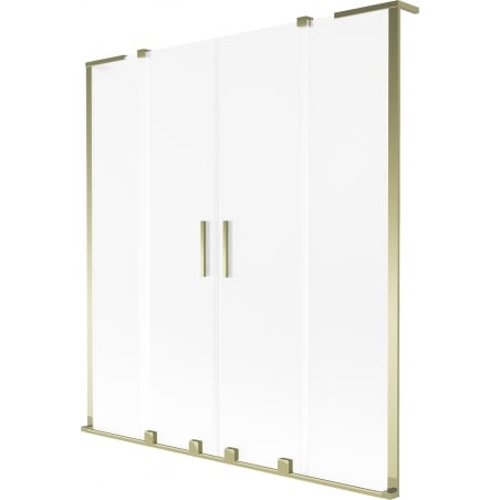 Mexen Velar L Duo shower screen 2-wing sliding 160 x 150 cm, frost, gold - 896-160-003-32-50