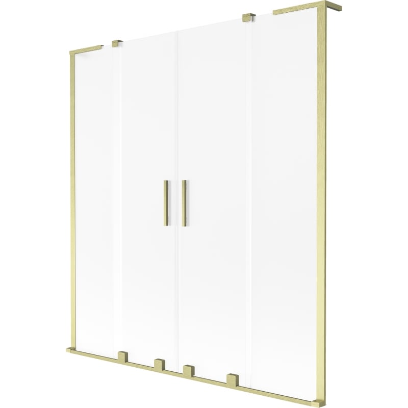 Mexen Velar L Duo 2-panel sliding bath screen 160 x 150 cm, frost, brushed gold - 896-160-003-32-55