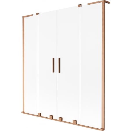 Mexen Velar L Duo 2-panel sliding bathtub screen 160 x 150 cm, frost, brushed copper - 896-160-003-32-65
