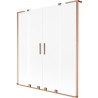Mexen Velar L Duo Bathtub Screen 2-Panel Sliding 160 x 150 cm, Frosted, Brushed Copper - 896-160-003-32-65