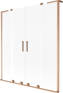 Mexen Velar L Duo Bathtub Screen 2-Panel Sliding 160 x 150 cm, Frosted, Brushed Copper - 896-160-003-32-65