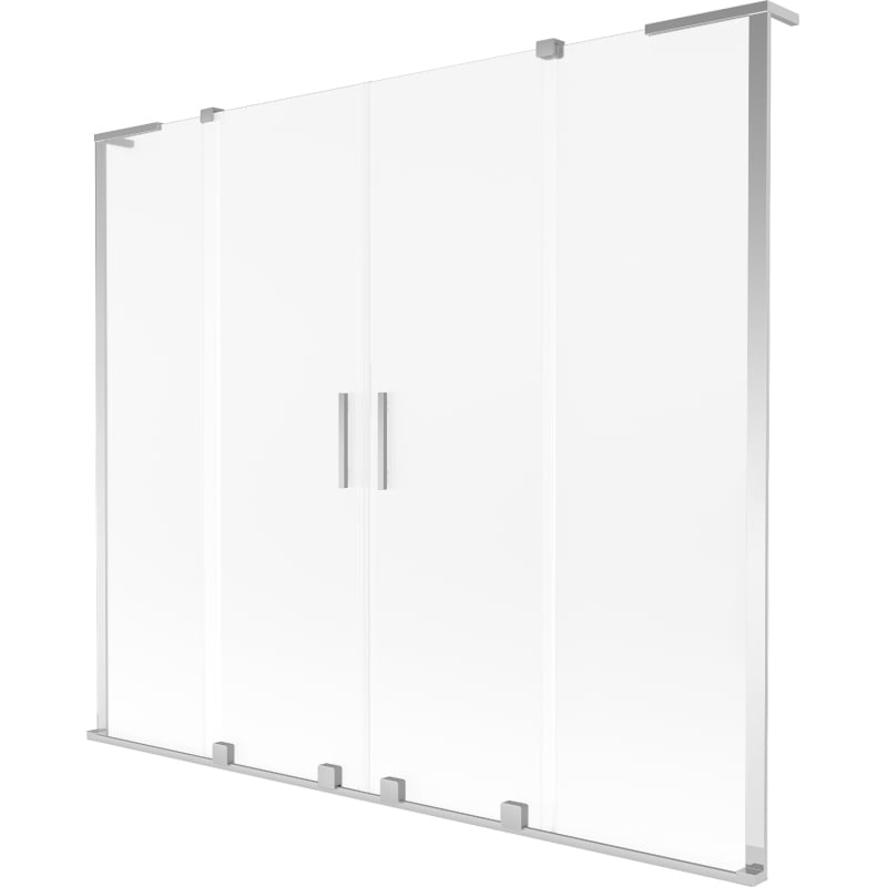 Mexen Velar L Duo Bath Screen 2-Panel Sliding 170 x 150 cm, Frosted, Chrome - 896-170-003-32-01