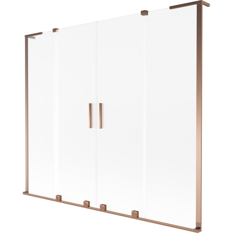 Mexen Velar L Duo 2-panel sliding bath screen 170 x 150 cm, frosted, rose gold - 896-170-003-32-60