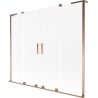 Mexen Velar L Duo 2-panel sliding bath screen 170 x 150 cm, frosted, rose gold - 896-170-003-32-60