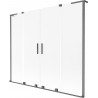 Mexen Velar L Duo Shower Screen 2-Panel Sliding 170 x 150 cm, Frosted, Gun Gray Brushed - 896-170-003-32-66