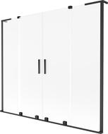 Mexen Velar L Duo Bath Screen 2-Panel Sliding 170 x 150 cm, Frosted, Black - 896-170-003-32-70