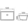 Mexen Venus undermount sink 54 x 35 cm, white - 25415400