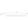 Mexen Line-B floor sloping strip 180 cm left, gold - 185001180L
