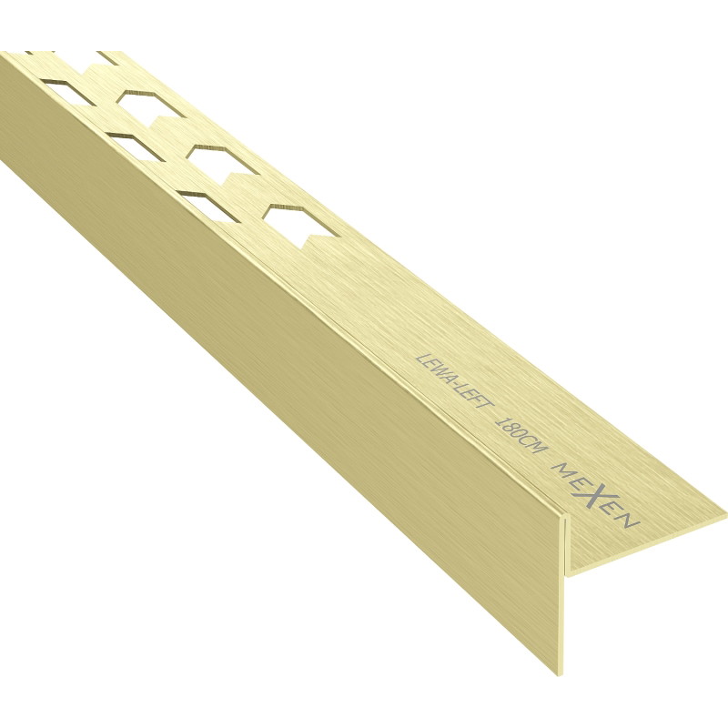 Mexen Line-B floor downward strip 180 cm left, brushed gold - 185501180L