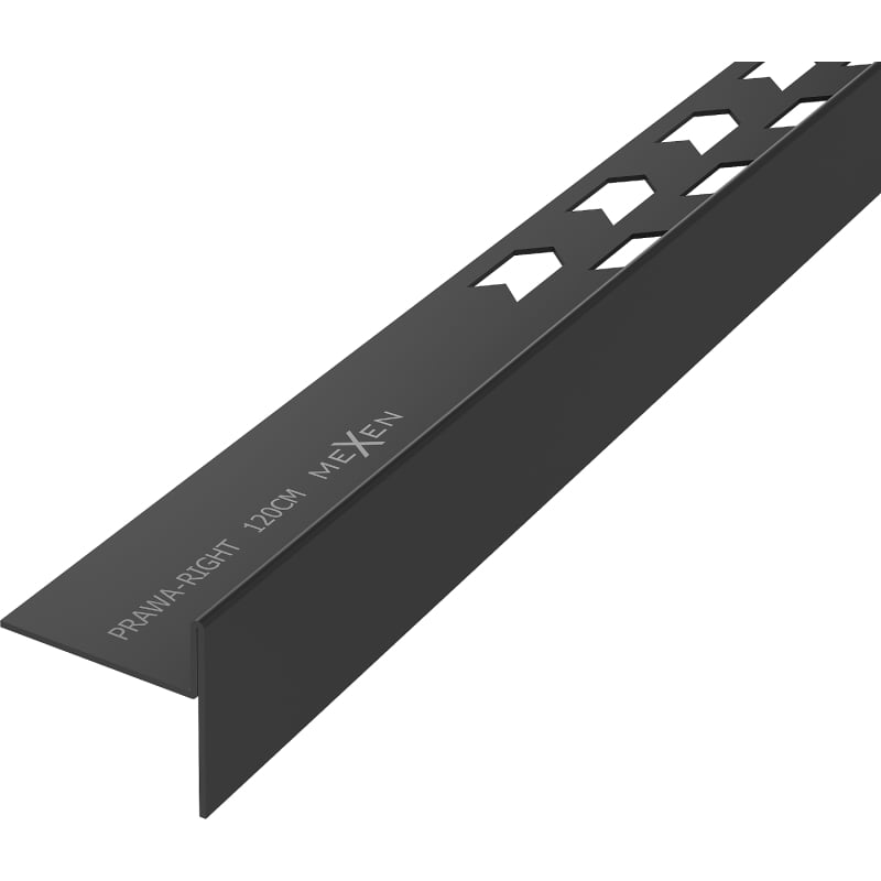 Mexen Line-B Floor Drop Moulding 120 cm Right, Black - 187001120R