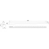 Mexen Line-B sloping strip for glass 120 cm right, inox - 181004120R