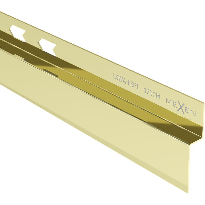 Mexen Line-B wall-mounted slope strip 120 cm left, gold - 185002120L